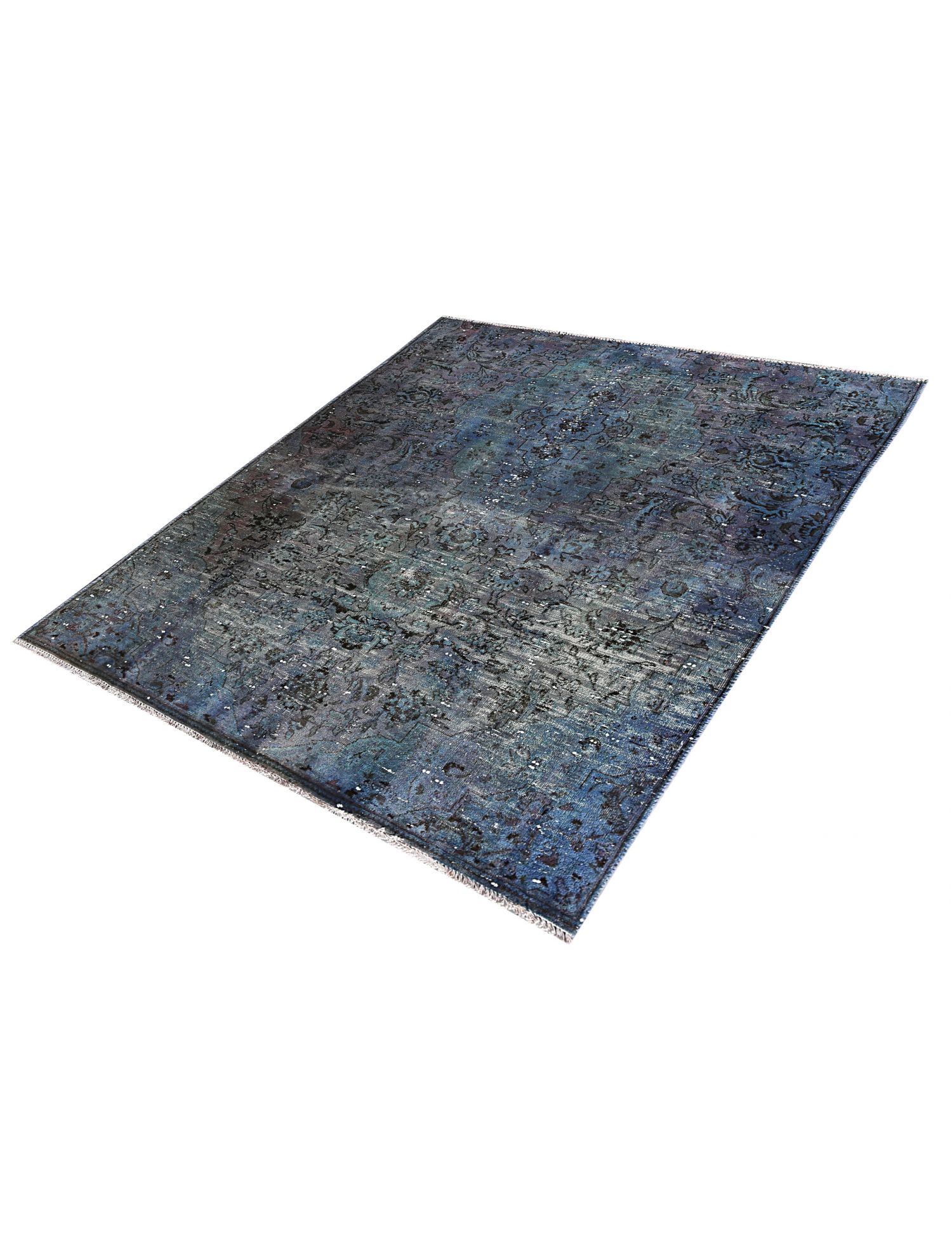 Quadrat Vintage Teppich  blau <br/>180 x 148 cm