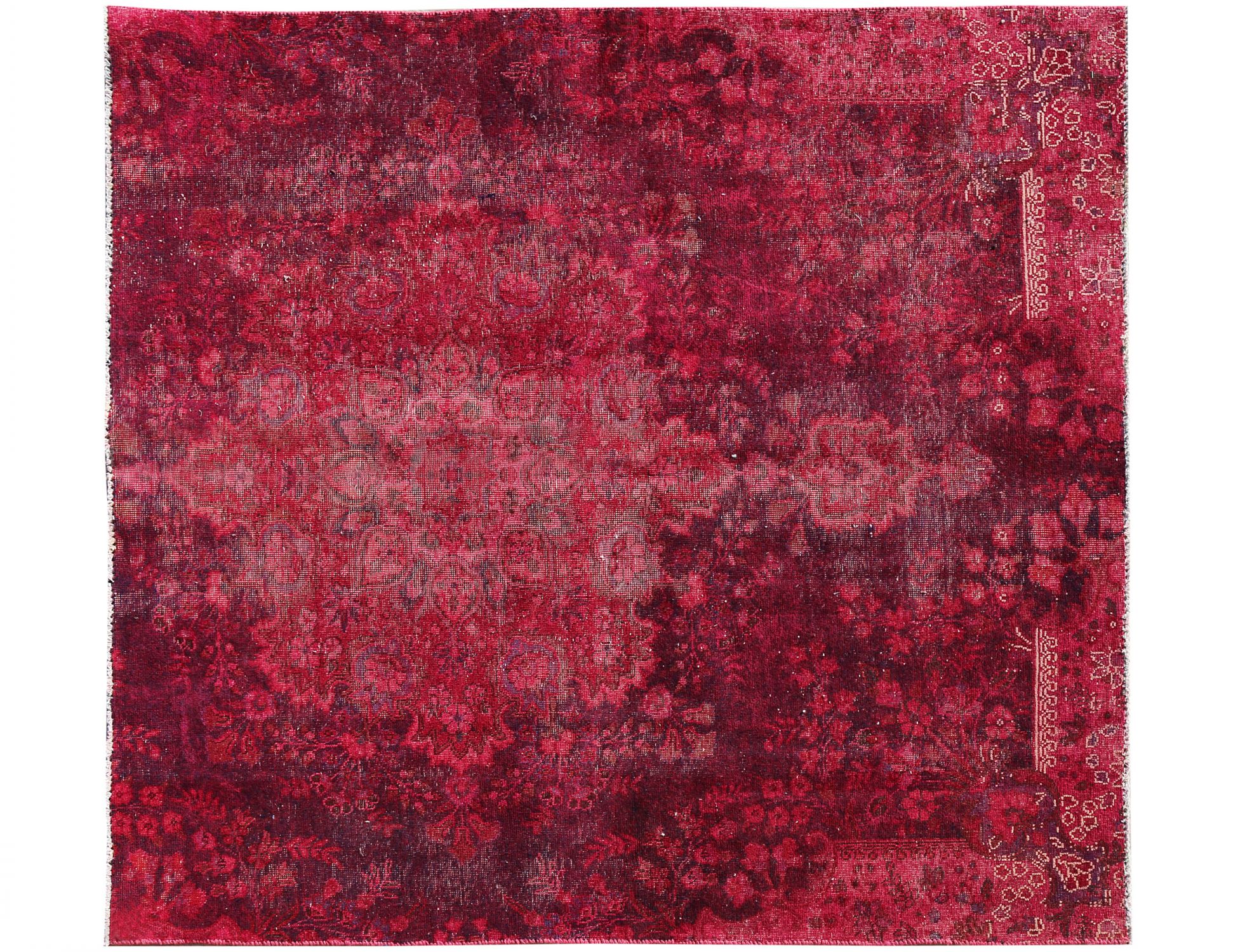 Quadrat Vintage Teppich  rot <br/>202 x 192 cm