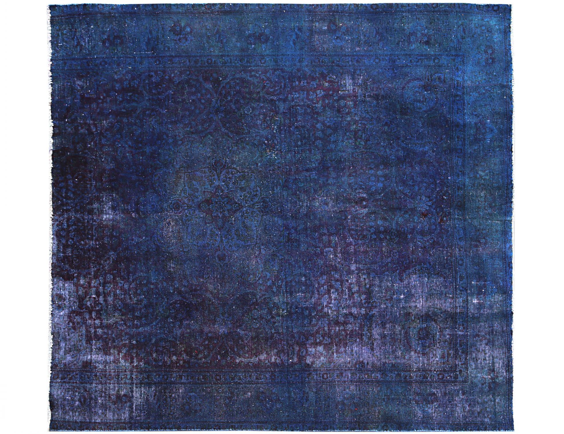 Quadrat Vintage Teppich  blau <br/>260 x 254 cm