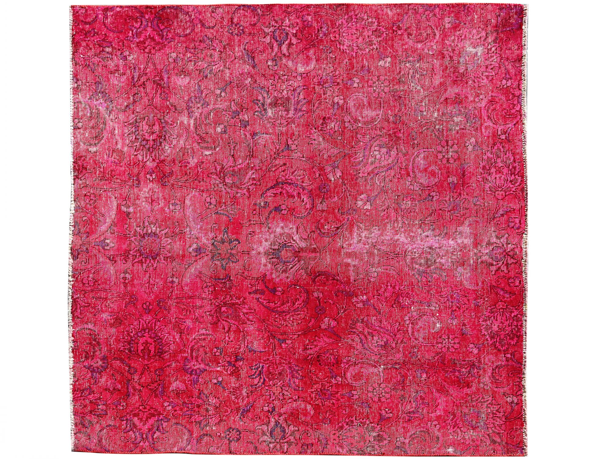 Quadrat Vintage Teppich  rot <br/>167 x 190 cm
