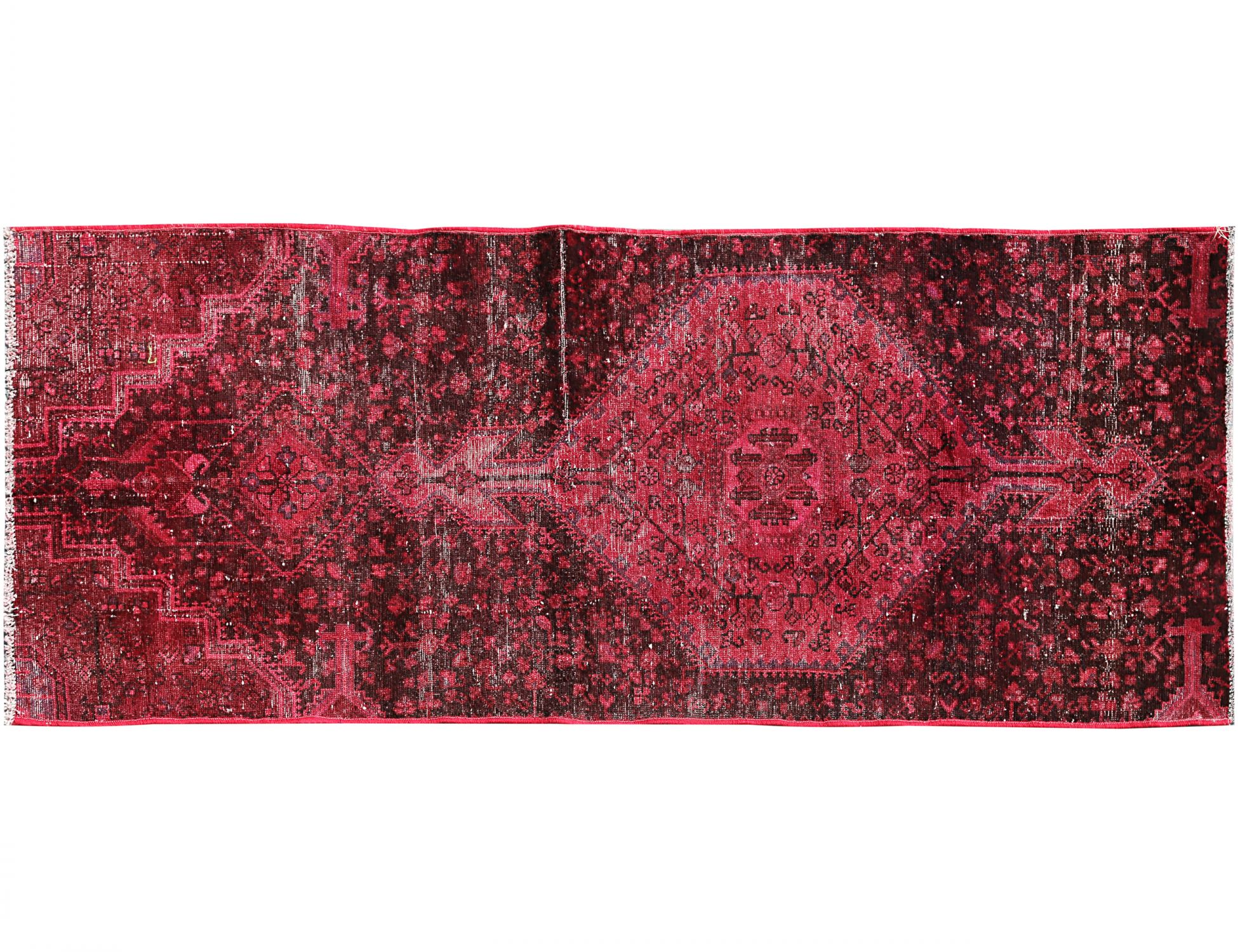 Rosa Persiano Tappeto Vintage 240 x 94 cm - Tappeto unico fatto a mano