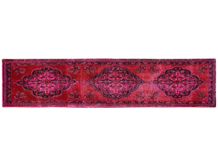 Rosa Persiano Tappeto Vintage 340 x 88 cm