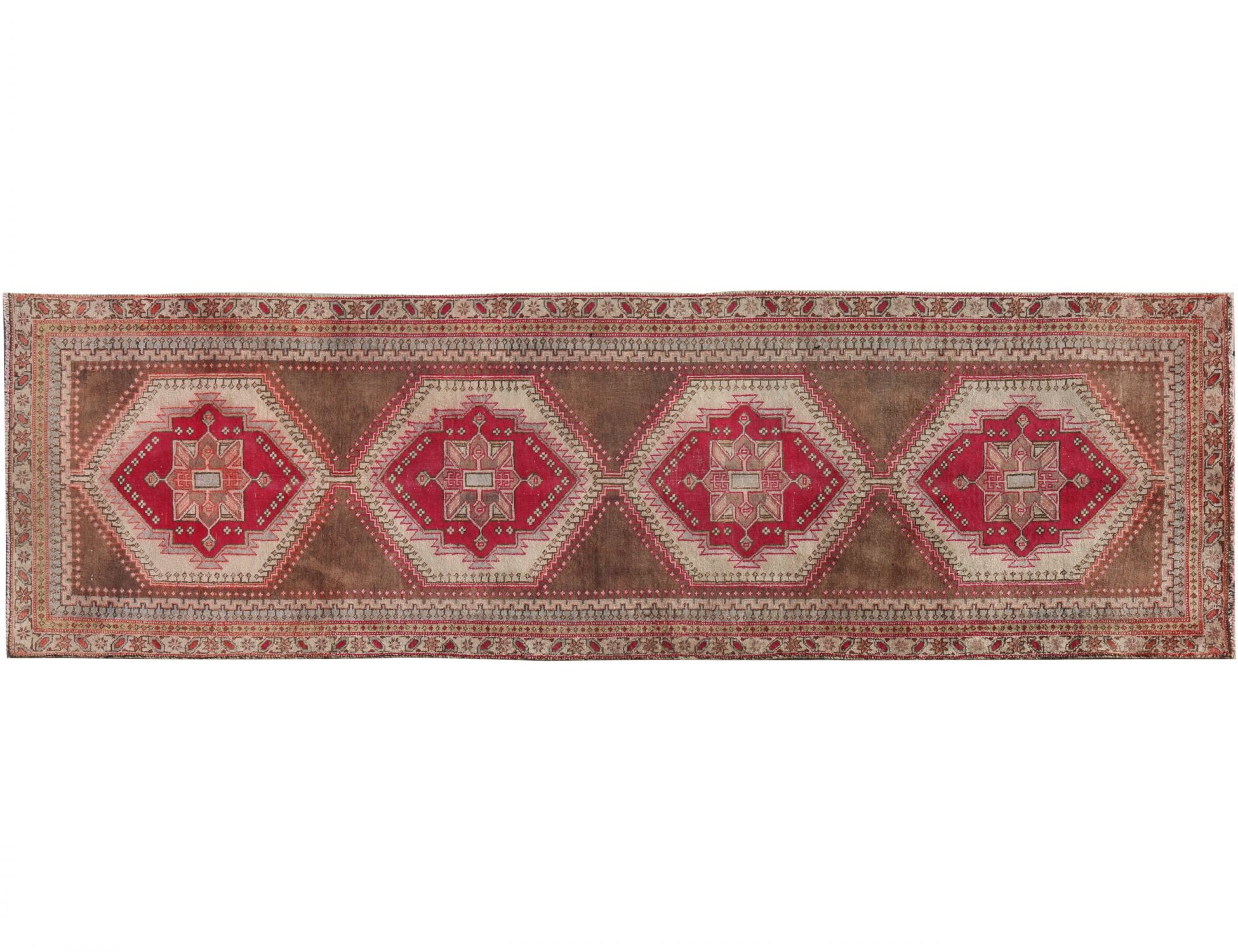 Retro Perserteppich  beige <br/>280 x 85 cm