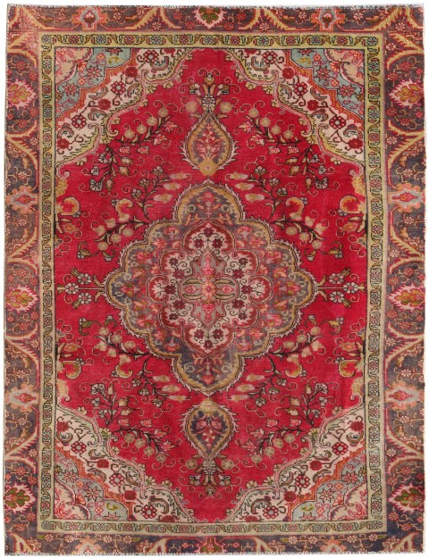 Beige Persien Retro Perserteppich 266 x 177 cm
