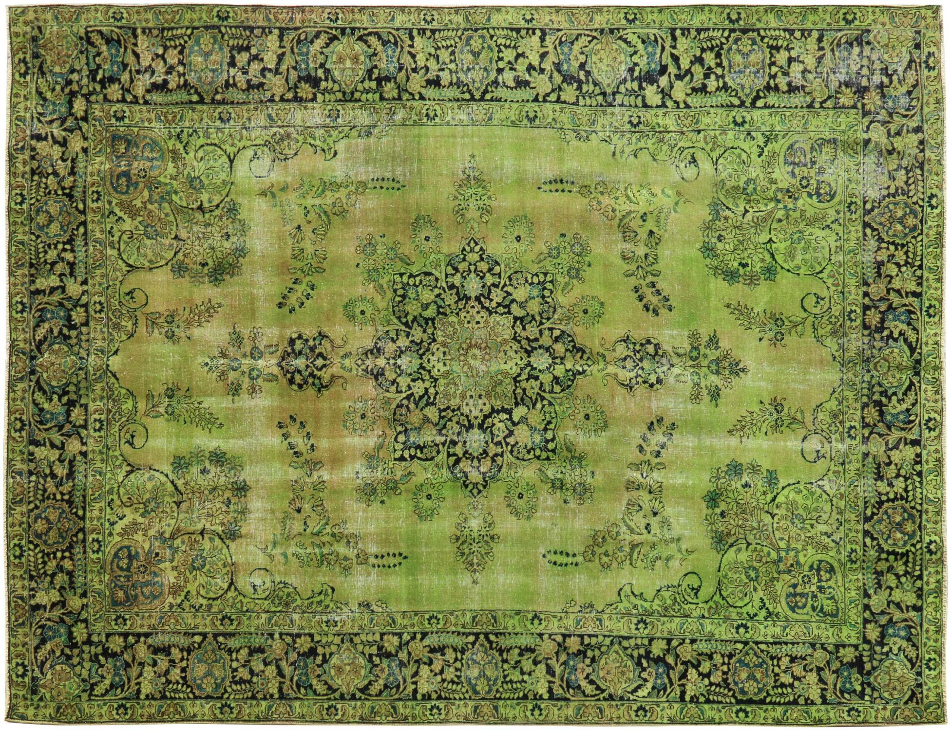 Vintage Teppich  grün <br/>386 x 284 cm