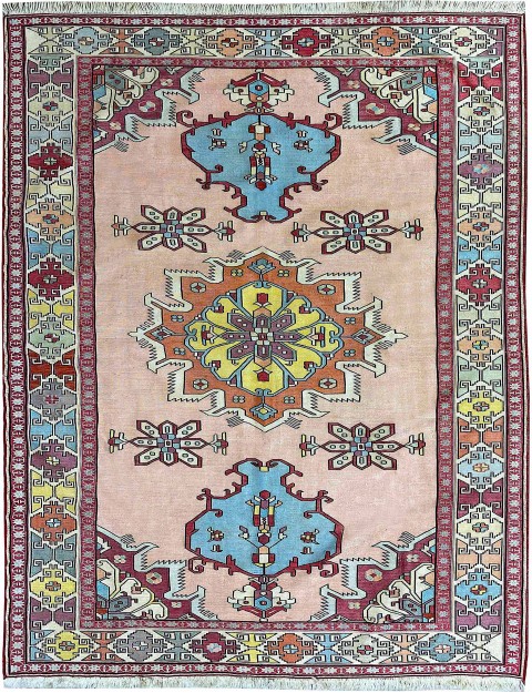 Rosa Persien Persische Seide Kelim 196 x 128 cm