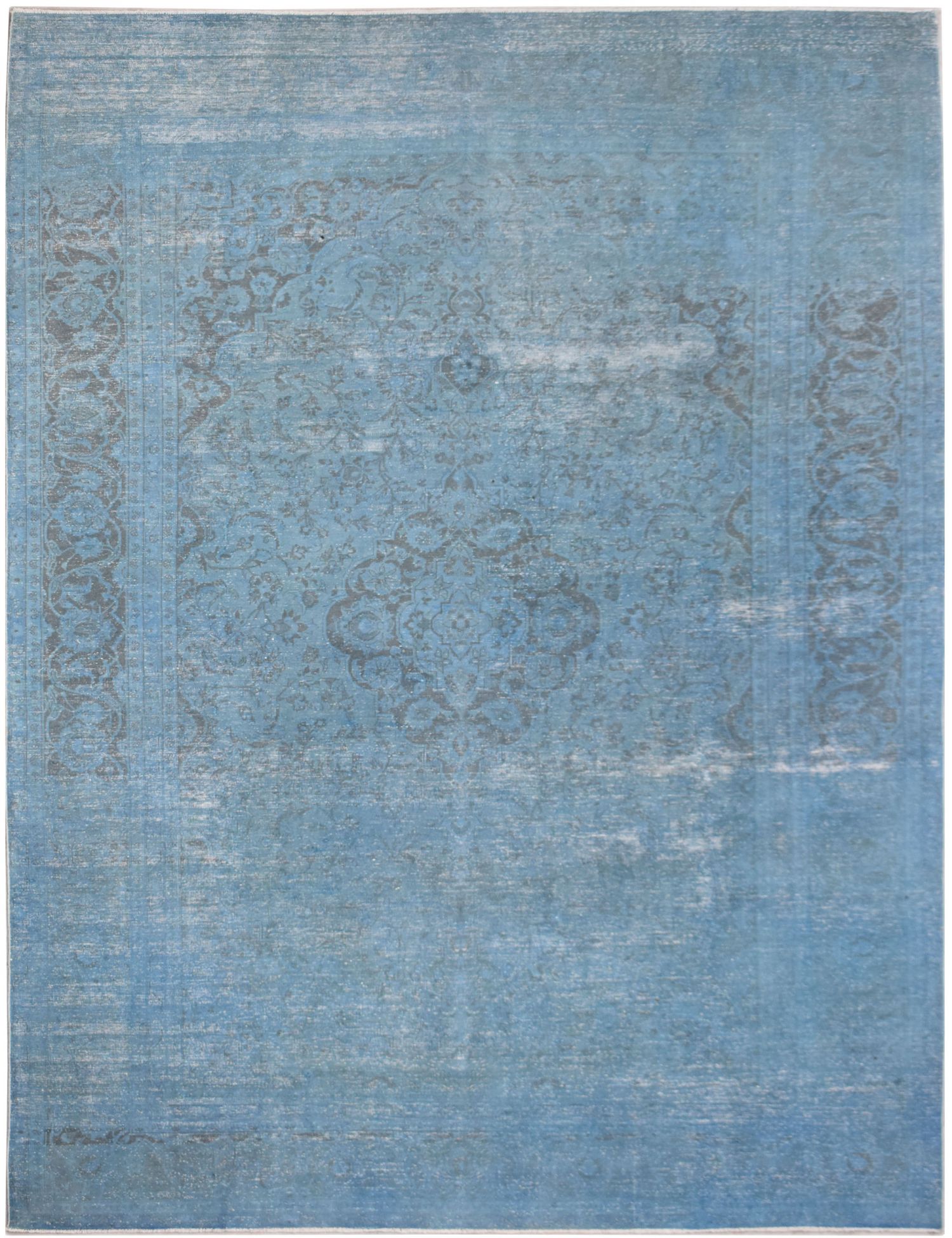 Grand Tapis Oriental Patchwork Vintage 240x160 Cm - Violet, Aspect Usé Moderne, Laine