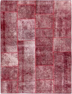 Patchwork teppe 231 x 159 rød