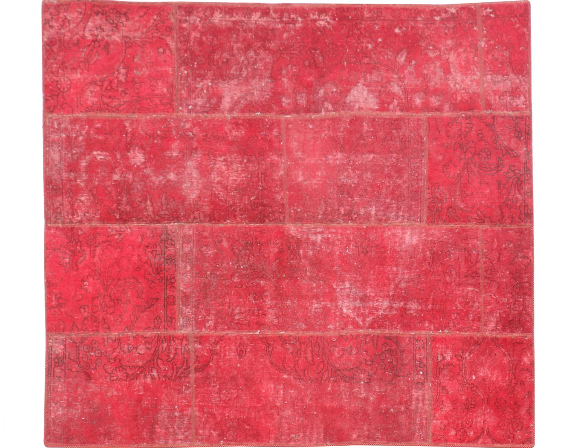 Tappeto Patchwork  rosso <br/>192 x 161 cm