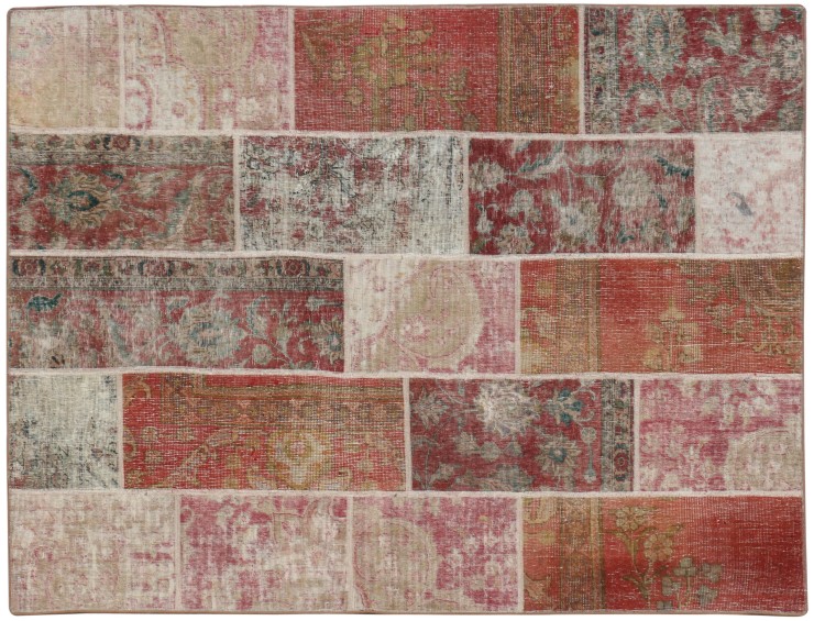 Beige Persien Patchwork tæppe 245 x 174 cm