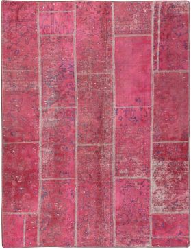 Patchwork Carpet 210 x 150 pink 