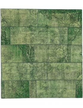 Patchwork Carpet 200 x 200 green 