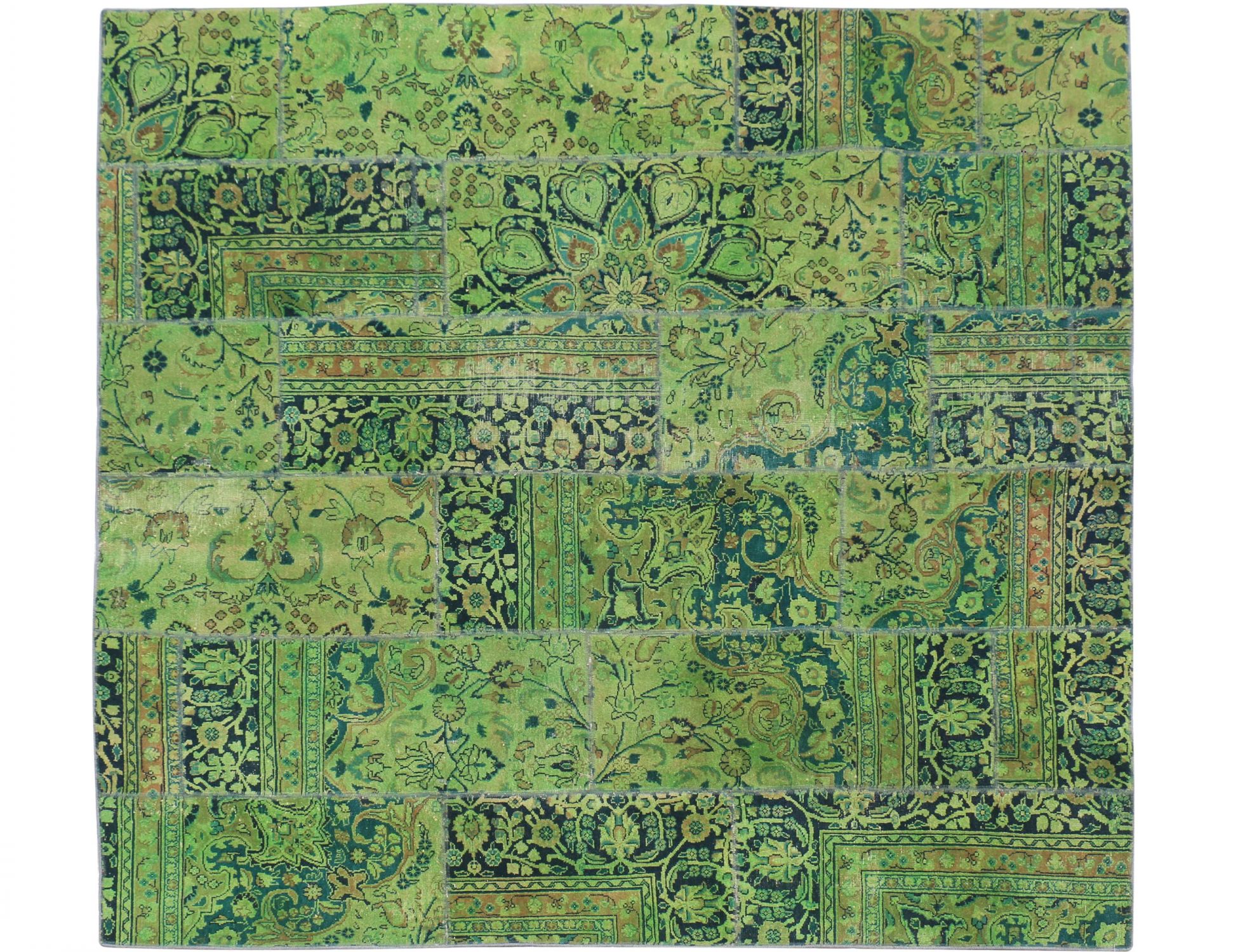 Tappeto Patchwork  verde <br/>224 x 226 cm