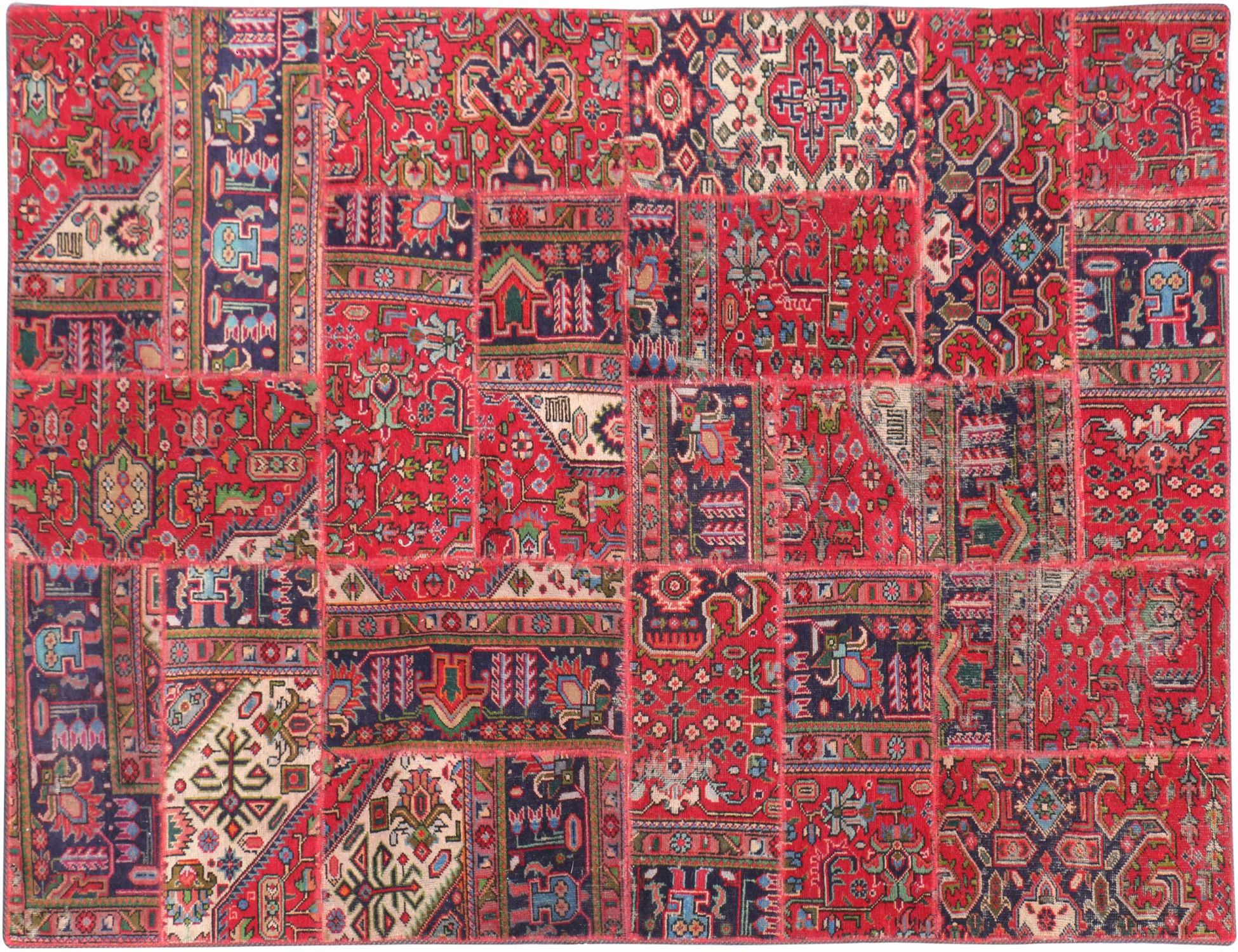 Tappeto Patchwork  rosso <br/>242 x 152 cm