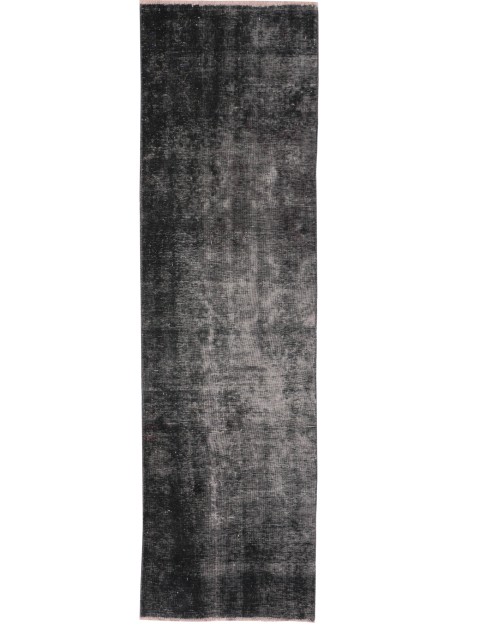 Schwarz Persien Vintage Teppich 323 x 96 cm