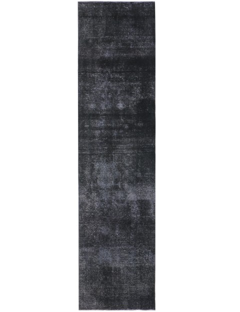 Schwarz Persien Vintage Teppich 380 x 97 cm