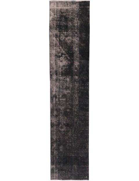 Schwarz Persien Vintage Teppich 308 x 74 cm