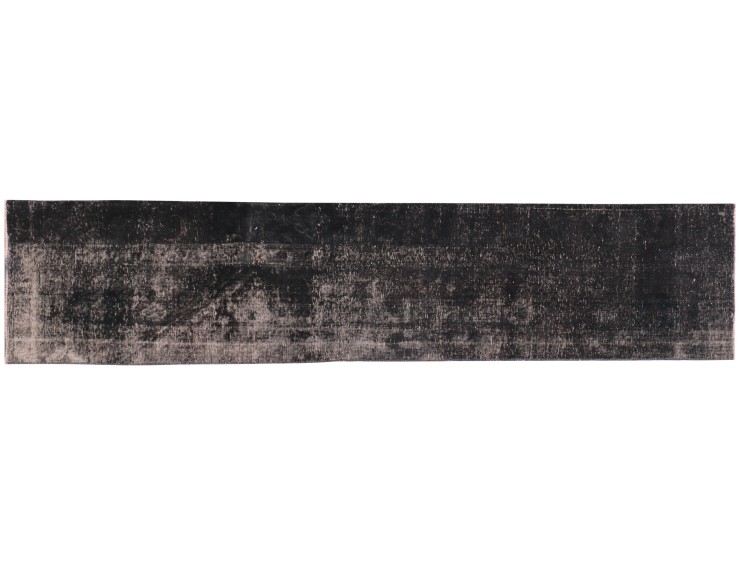 Sort Persien Vintagetæppe 308 x 74 cm