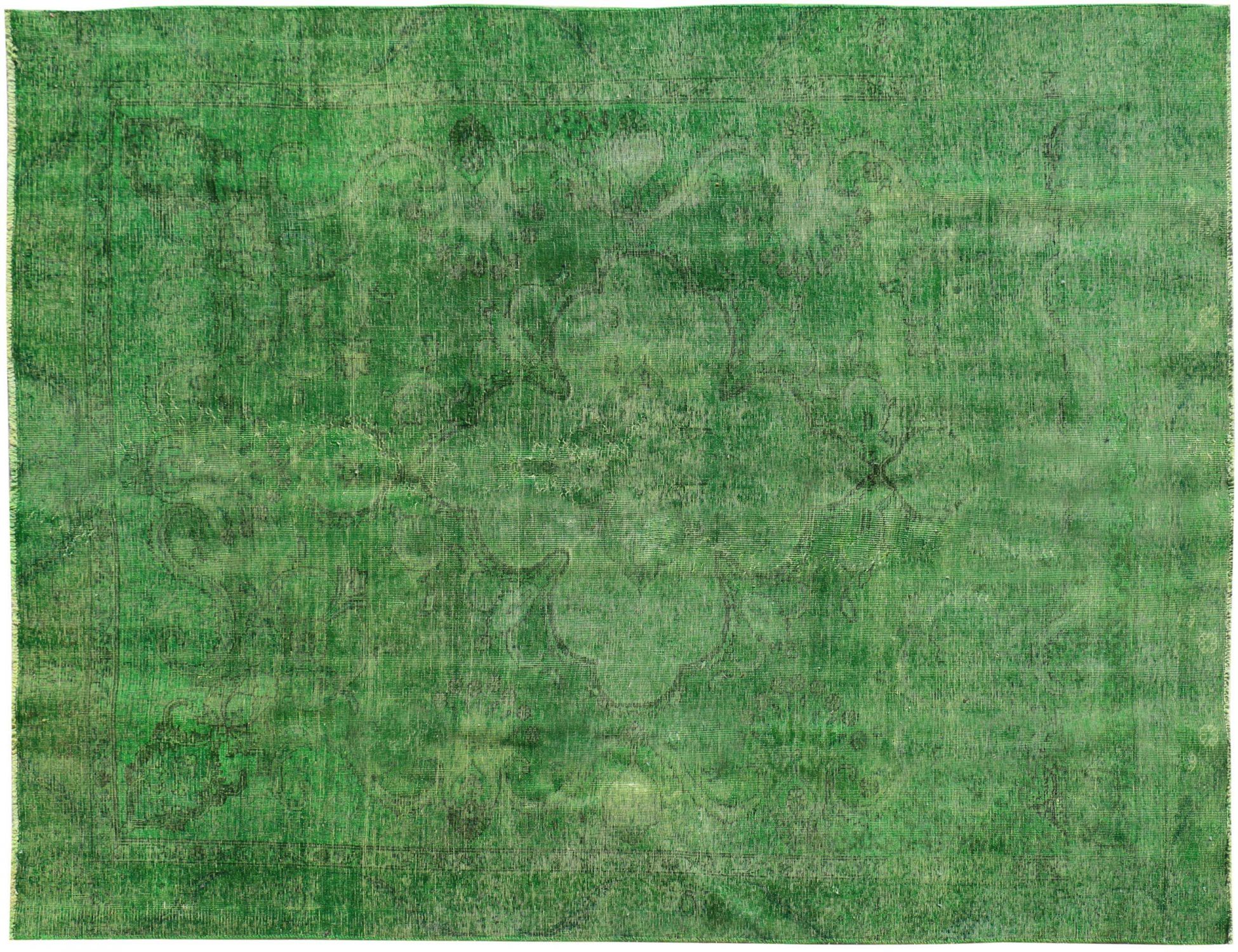 Vintagetæppe  grøn <br/>318 x 218 cm