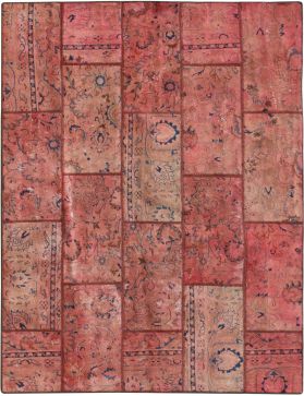 Patchwork teppe 251 x 170 rosa