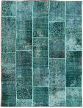 Patchwork Carpet 210 x 150 green 