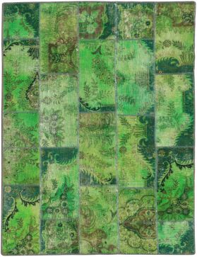Patchwork Carpet 210 x 150 green 
