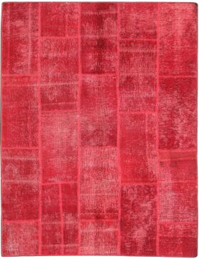 Patchwork Carpet 210 x 150 red 