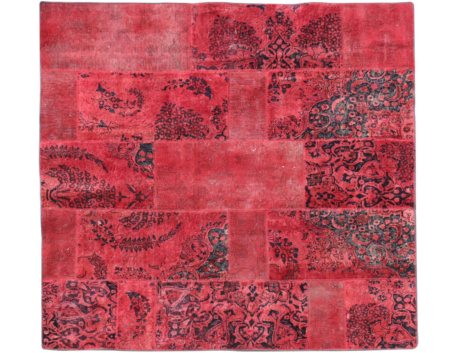 Tappeto Patchwork  rosso <br/>202 x 202 cm