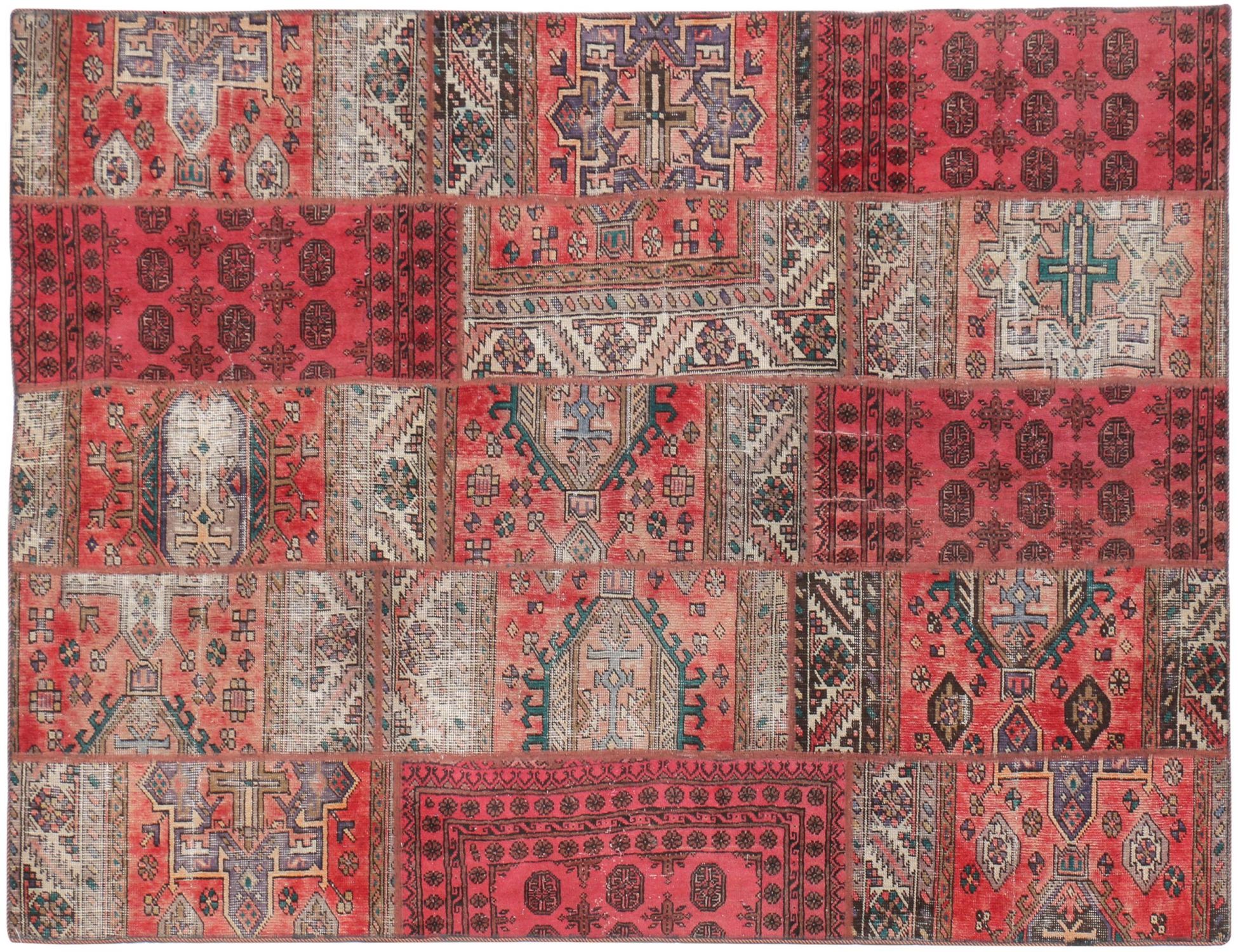 Tappeto Patchwork  rosso <br/>277 x 173 cm