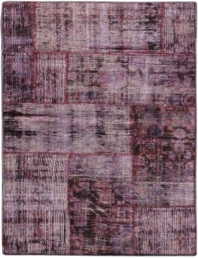 Patchwork Teppich 101 x 91 lila