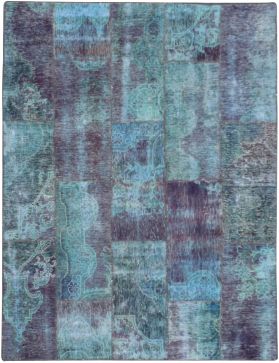 Patchwork Carpet 211 x 173 purple 