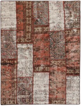 Patchwork Carpet 207 x 171 brown