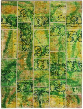 Patchwork Teppich 262 x 171 grün