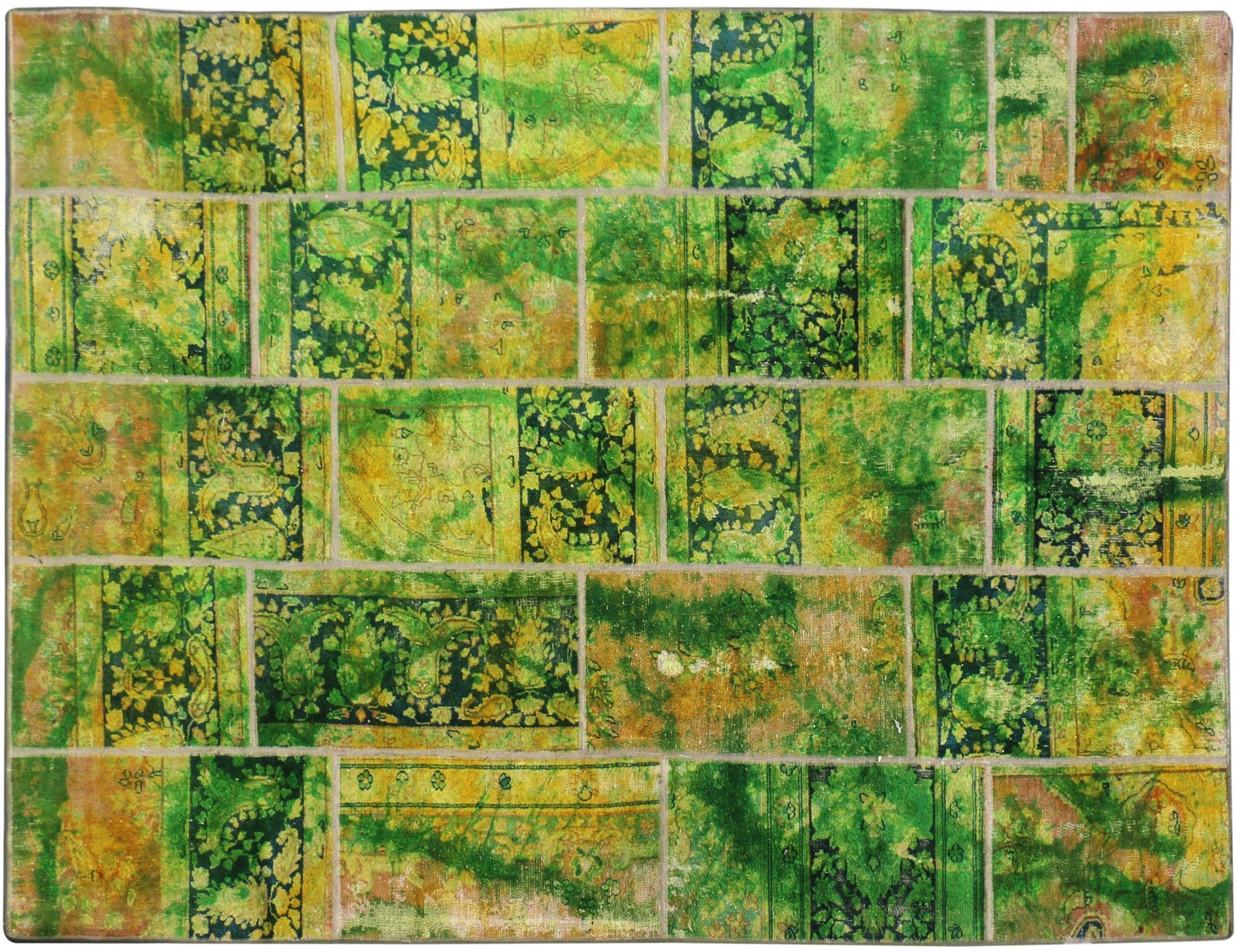 Patchwork persiano  verde <br/>262 x 171 cm