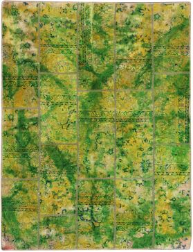 Patchwork Teppich 246 x 176 grün