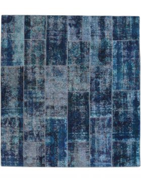 Patchwork Teppich 244 x 241 blau
