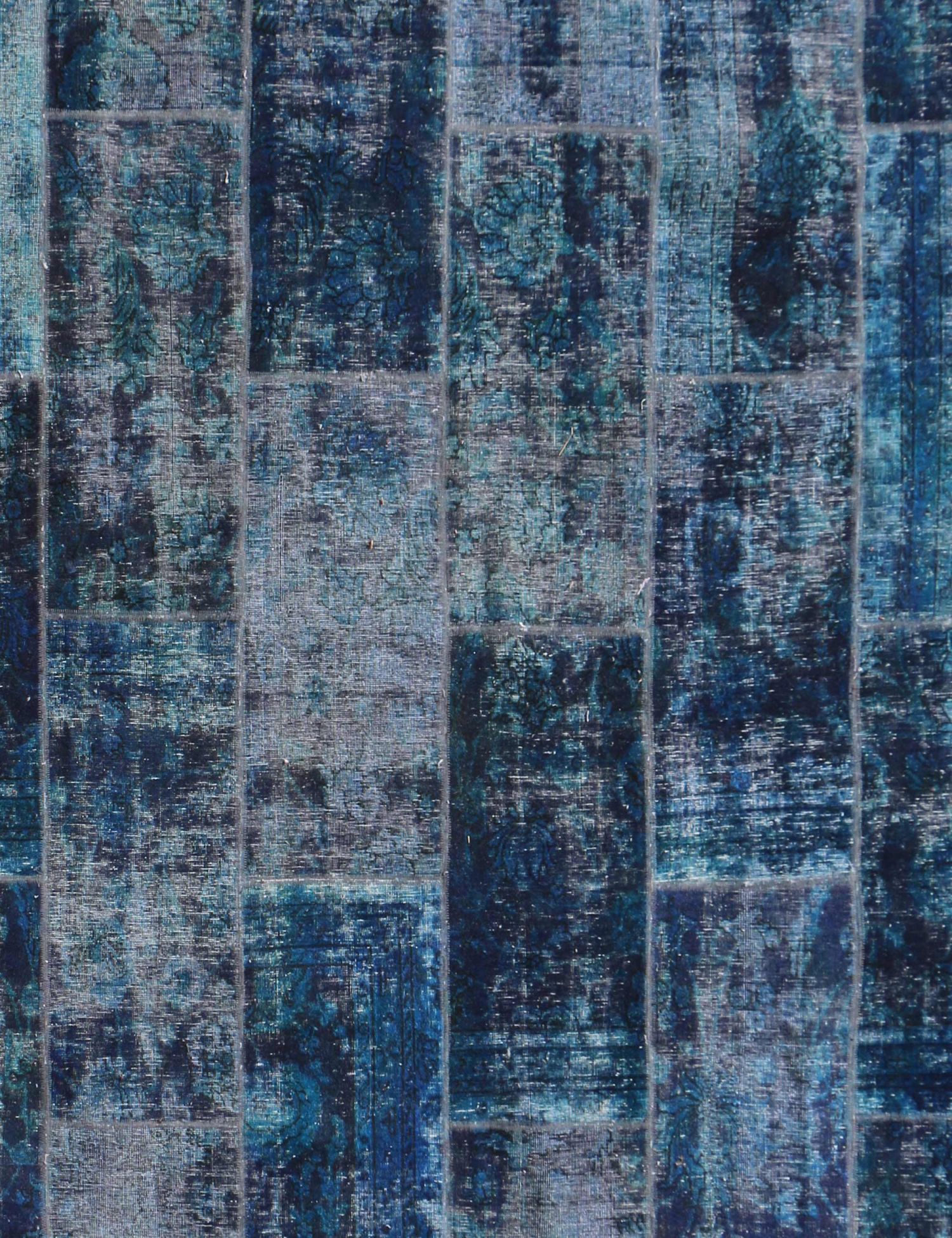 Patchwork Teppich  blau <br/>244 x 241 cm