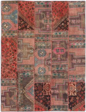 Patchwork Carpet 261 x 175 brown