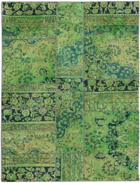 Patchwork Carpet 231 x 150 green 