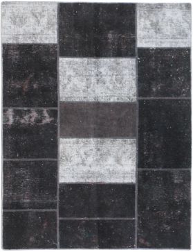 Patchwork teppe 246 x 168 svart
