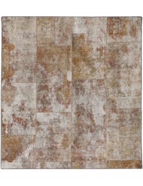 Patchwork Teppich 210 x 179 beige