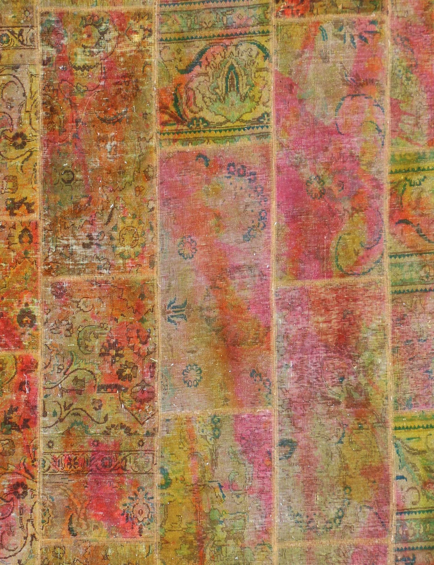 Patchwork Teppich  rosa <br/>210 x 177 cm