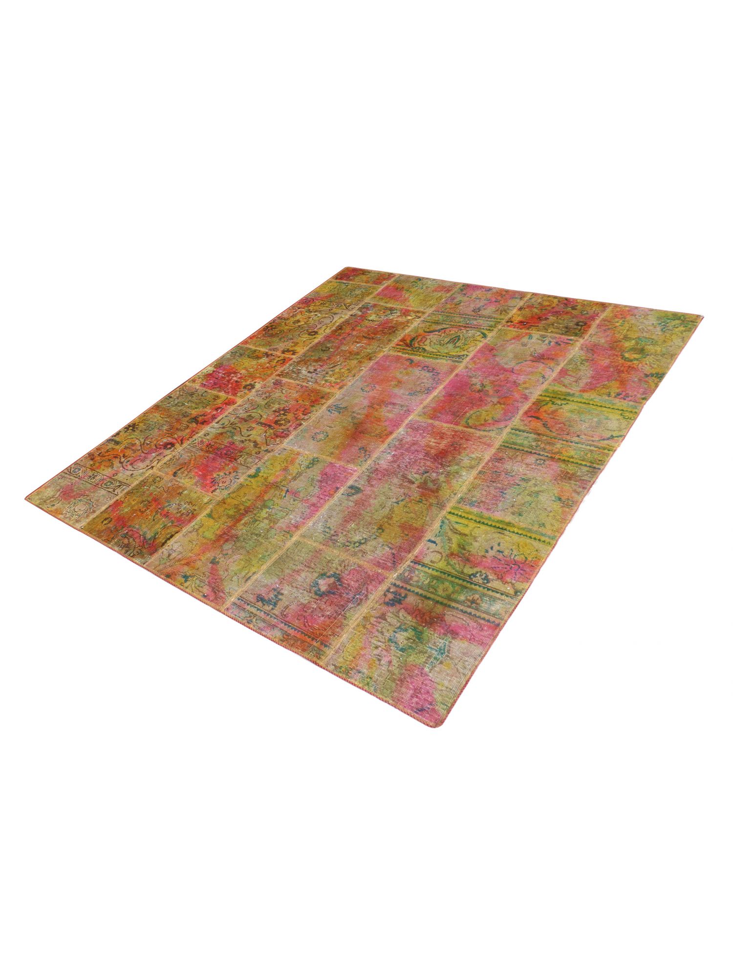 Patchwork Teppich  rosa <br/>210 x 177 cm