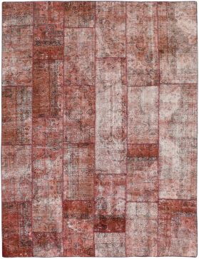 Patchwork Teppich 357 x 250 rot