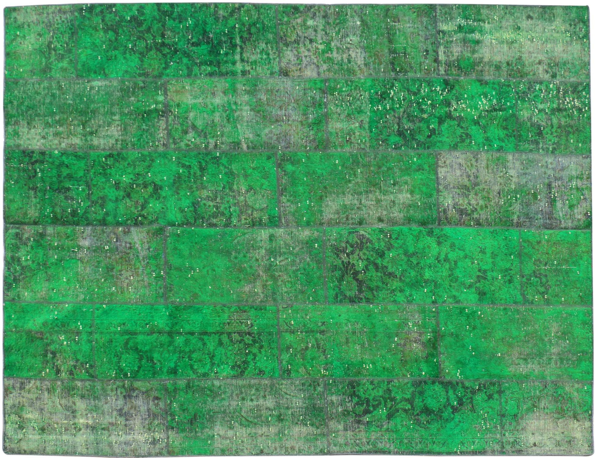 Patchwork Teppich  grün <br/>295 x 240 cm