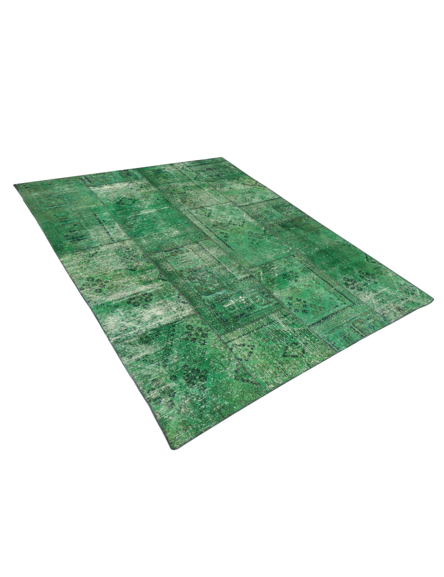 Patchwork Teppich  grün <br/>274 x 182 cm