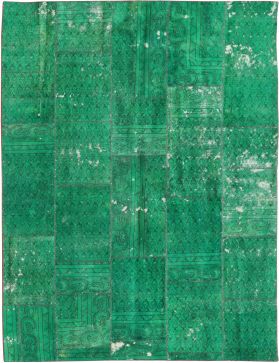 Patchwork Teppich 362 x 223 grün