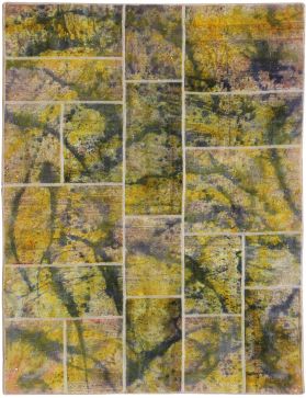 Patchwork Teppich 255 x 172 gelb