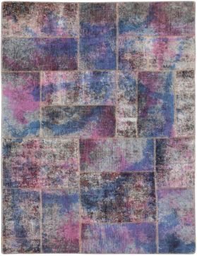 Patchwork Carpet 220 x 153 blue