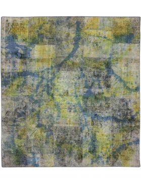 Patchwork  Teppich 250 x 220 grün